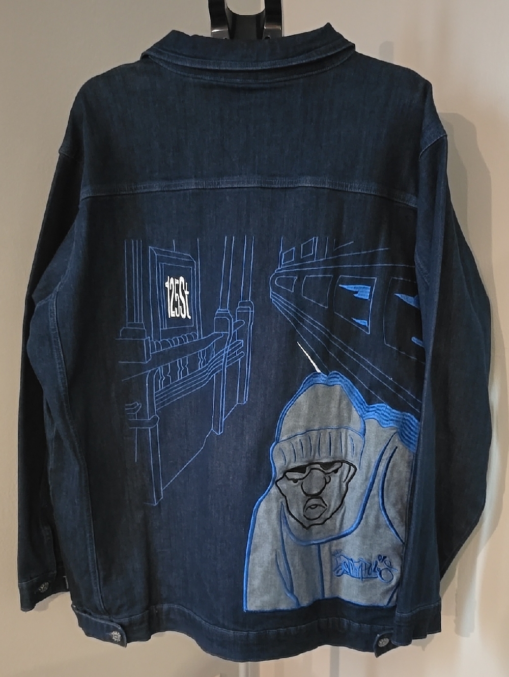 South Pole Vintage Style 125 St Navy Demin Jacket Street Wear Size L